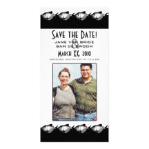 Black and White Fish Save The Date Picture Card