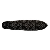 Black and White Fleur de Lis Skate Board