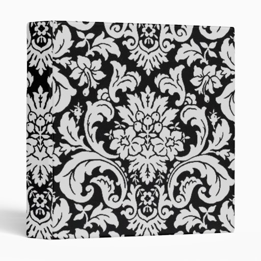 Black and White Floral 3 Ring Binders