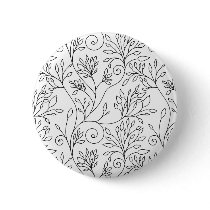 Black and white floral Button