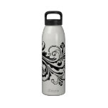 Black and White Floral Chic Drinking Bottle