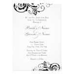 Black and White Floral Chic Wedding Invitation