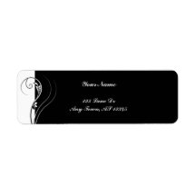 Black and White Floral Elegance Return Address Labels