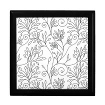 Black and white floral Gift Box