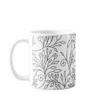 Black and white floral Mug