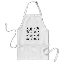 Black and White Floral pattern Aprons