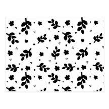 Black and White Floral pattern Post Cards