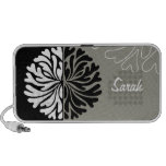 black and white floral pattern Speakers