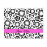 Black and white floral Postcard