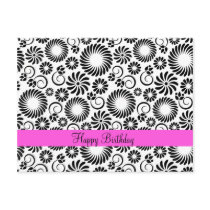 Black and white floral Postcard