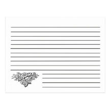 Black And White Floral Recipe Card Postcard