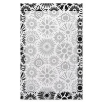 Black and white floral Stationery