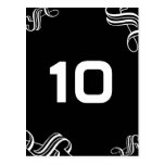 Black and White Floral Table Number Post Cards
