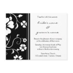 Black and white Floral Wedding Invitation Postcards