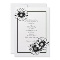 Black and White Floral Wedding Invitations