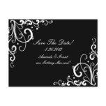 Black and White Flourish Save The Date Postcard