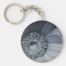 black and white flower keychain
