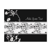 BLACK AND WHITE FLOWER SCROLL