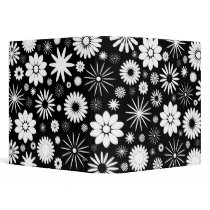 Black and White Flowers 1.5 Inch Binder