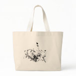 Black And White Flowers Canvas Bags
