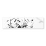 Black And White Flowers Bumper Sticker