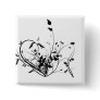 Black And White Flowers Button