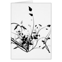 Black And White Flowers Card