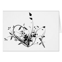 Black And White Flowers Greeting Cards