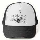 Black And White Flowers Mesh Hat
