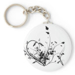 Black And White Flowers Key Chains
