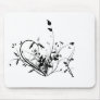 Black And White Flowers Mouse Mat
