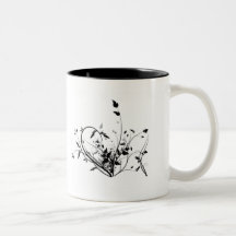 Black And White Flowers Mugs