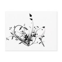 Black And White Flowers Post Card