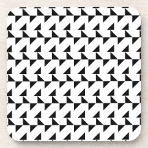 Black and White Geometric Pattern. Coaster
