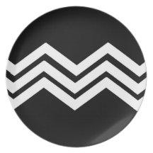 Black and White Geometric Plate