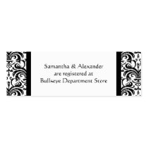 Black and White Gift Registry Insert Cards