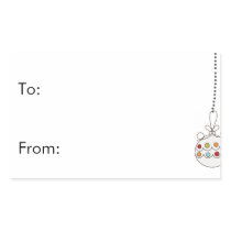black and white gift tags rectangular stickers