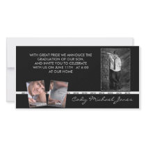 Black and White Graduation Annoucment & Invite Photo Greeting Card
