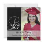 Black and White Graduation Announcement Photo