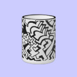 Black and white graffiti minimal art mugs