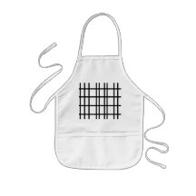 Black and white grid pattern aprons