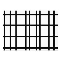 Black and white grid pattern invites