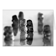 Black and White Gummy Bears Greeting Card