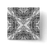 Black and white handpainted doodles pinback button