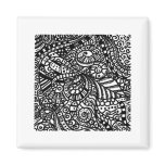 Black and white handpainted doodles magnets
