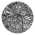 Black and white handpainted doodles sticker