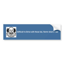 Black_and_white_happy_clown_100306-135746-92400... Bumper Sticker