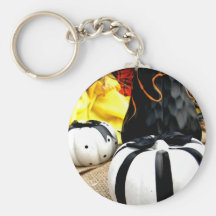 Black and White Harvest Key Chain