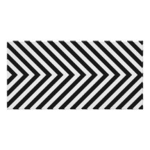 Black and White Hazard Stripes Textured Photo Card