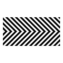 Black and White Hazard Stripes Textured Photo Card